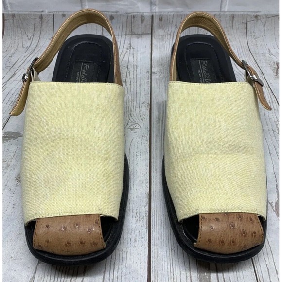Rodelli Uomo New York Yellow/Brown Slip-On Leather Casual Square Toes Size 10.5 - Picture 4 of 13